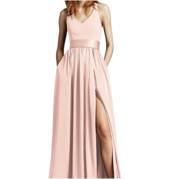 Vera Wang White “Quartz” Halter David’s Bridal VW360214 Bridesmaid Dress - 2 - Picture 3 of 16